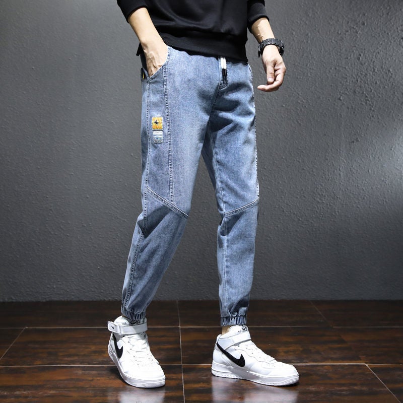 Working Pants Mens Working Jeans Loose Leg plus size Retro Welder Casual Harlan Spring and Autumn Pants K123 Blue - Image 1