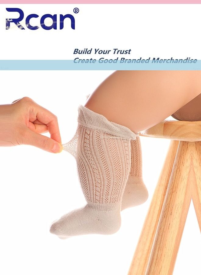 Rcan 3 Pairs Thin Mesh Hollow Stretch Over The Knee Long Cotton Socks Set Anti Mosquito Socks for Summer for Little Baby Unisex - Image 2