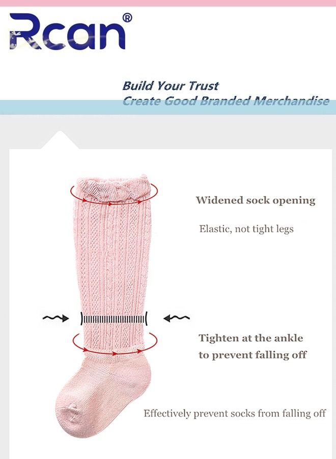 Rcan 3 Pairs Thin Mesh Hollow Stretch Over The Knee Long Cotton Socks Set Anti Mosquito Socks for Summer for Little Baby Unisex - Image 3