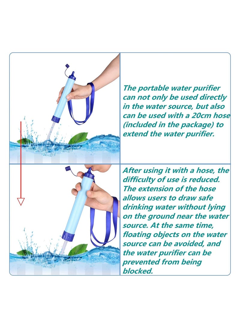 SYOSI Straw Water Filter 10000 Gallons Outdoor Personal Water Filter Ultralight 0.01Micron 4-Stage Filtration System Portable Gear Water Purifier Survival Straws for Outdoor Travel Wilderness - Image 2