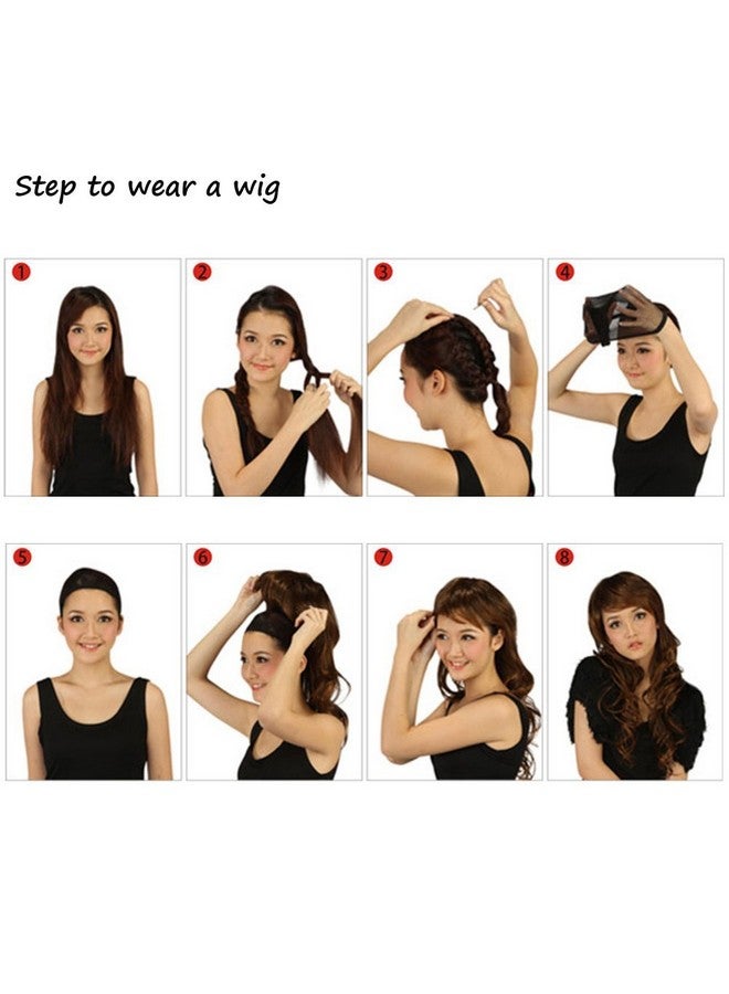 BERON Long Wavy Soft Synthetic Wig With Straight Bangs For Women Girls Wig Cap Included (Light Blonde) - Image 4