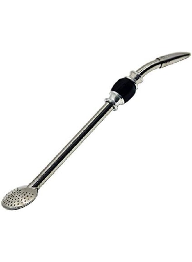 RECHERE Stainless Steel Yerba Mate Tea Bombilla Gourd Drinking Straw Filter Silver (Black) - Image 3