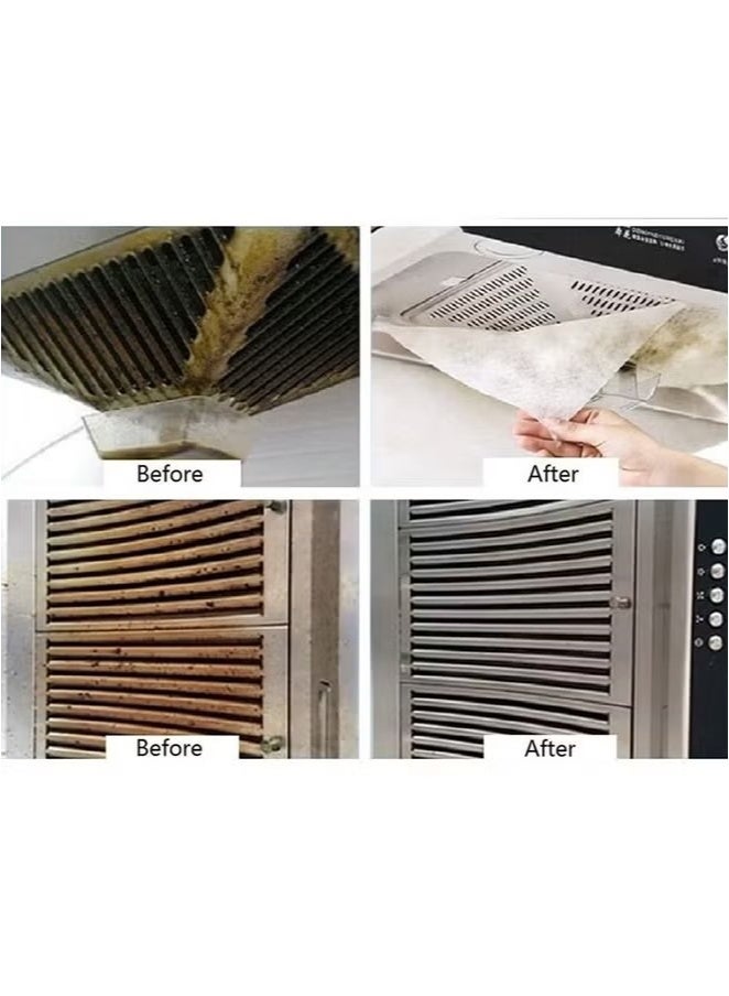 إيليلي 4 عبوات من فلتر شحوم شفاط المطبخ المريح، ورق فلتر شحوم عالي الكفاءة، فلتر شفاط المطبخ، صديق للبيئة لجهاز إزالة السخام للمنزل - Image 4