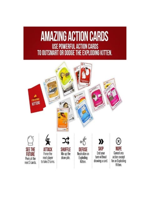Exploding Kittens Original Edition - Hilarious Family Card Game - Party Game for Ages 7 and Up - 56 Cards - 2-5 Players - 15 Minutes of Play