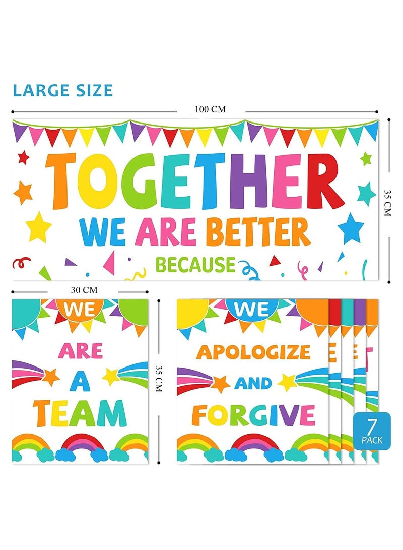 Set of 7 Educational Posters with Banner for Teachers with Positive Motivational Phrases for Kindergarten and Primary School Bulletin Board and Classroom Decor, Printed by Up to Date Egypt 01222143812 - Image 1