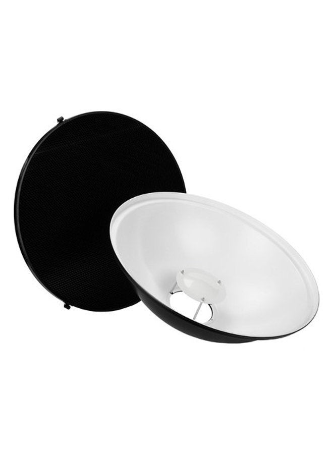 Fotodiox Pro Beauty Dish 22" with Honeycomb Grid and Speedring for Balcar, White Lightning, X800 Strobe & More - Image 1