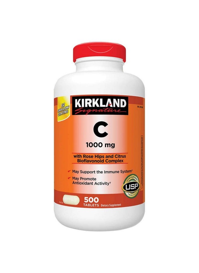 Kirkland Signature - Vitamin C 1000Mg With Rose Hips 500 Tabs Each (Pack Of 2) - Image 1