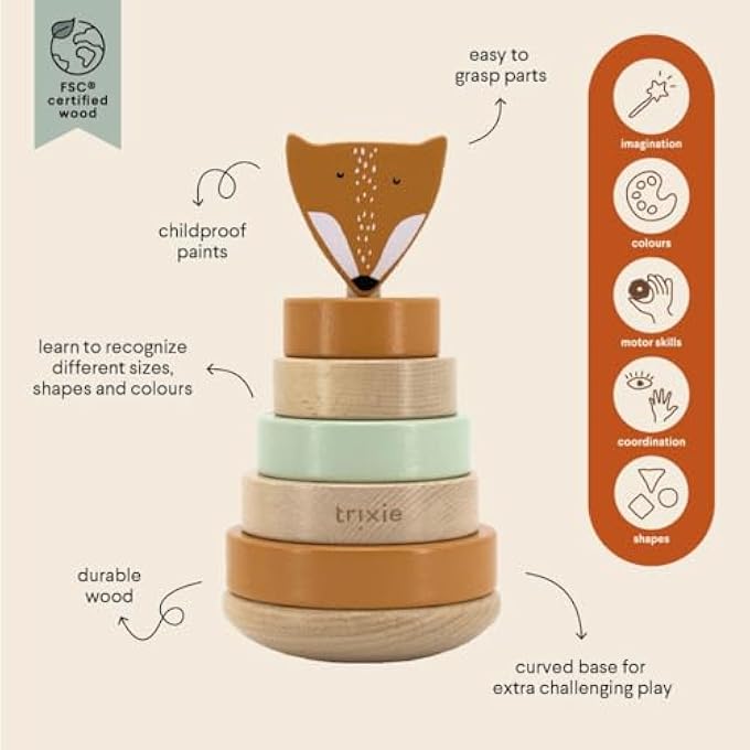 WOODEN STACKING TOY - MR. FOX - Image 4
