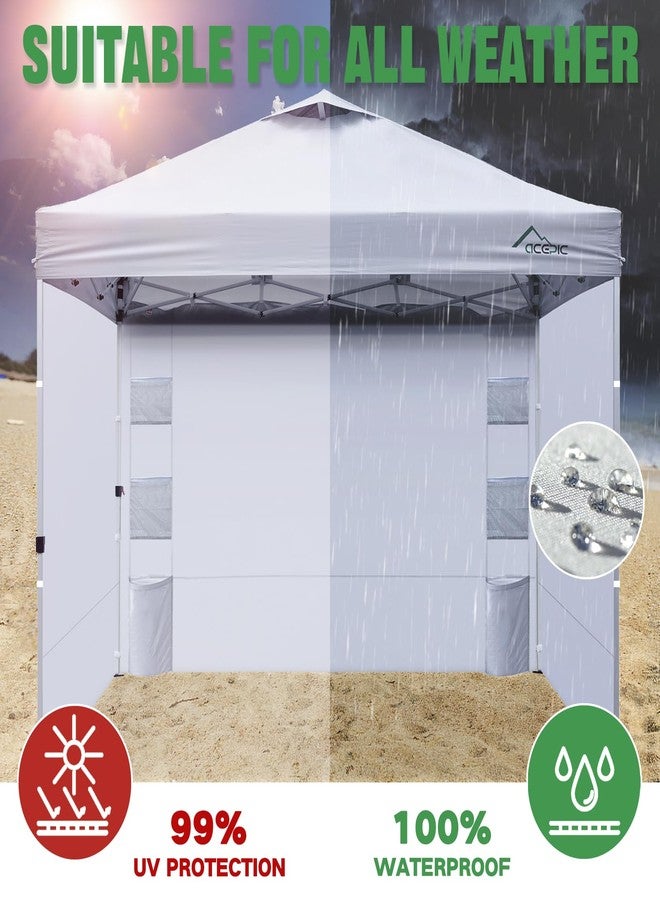 Acepic Canopy Tent SideWalls with 6 Pockets for 10x10 Pop Up Canopy, Waterproof and UV Protection, 3 Packs Straight Leg Canopy Sidewalls Only, White - Image 5