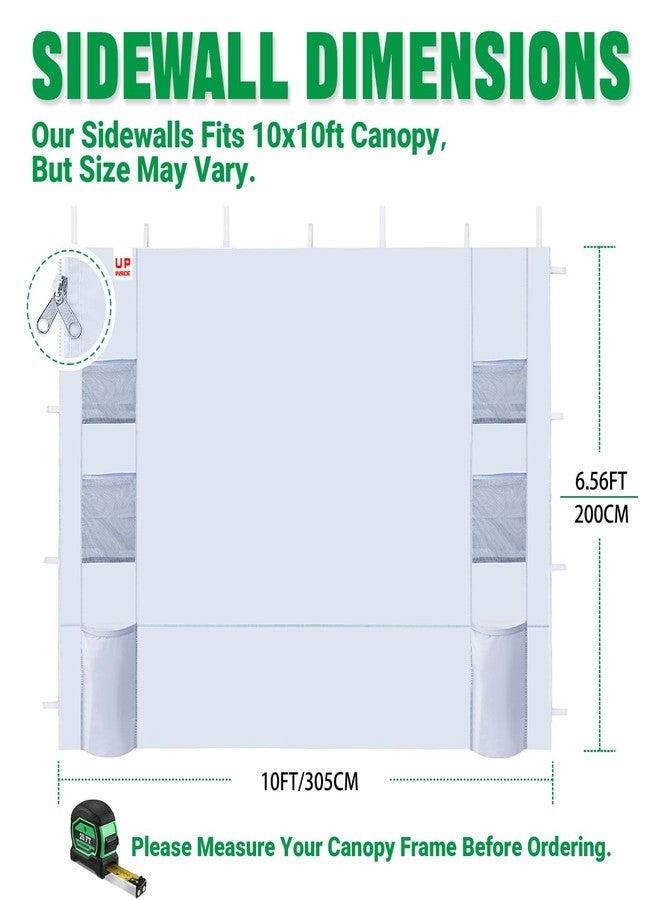 Acepic Canopy Tent SideWalls with 6 Pockets for 10x10 Pop Up Canopy, Waterproof and UV Protection, 3 Packs Straight Leg Canopy Sidewalls Only, White - Image 2