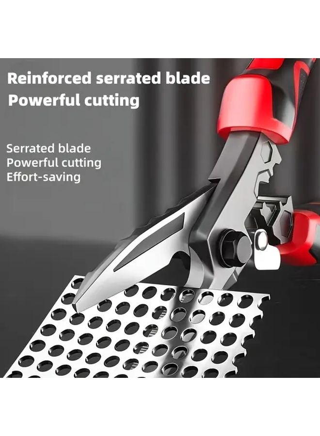 Red And Black Industrial Metal Plate Scissors Heavy Duty Aviation Pliers Blade Metalworker Precision Cutting Wire Stripping - Image 4