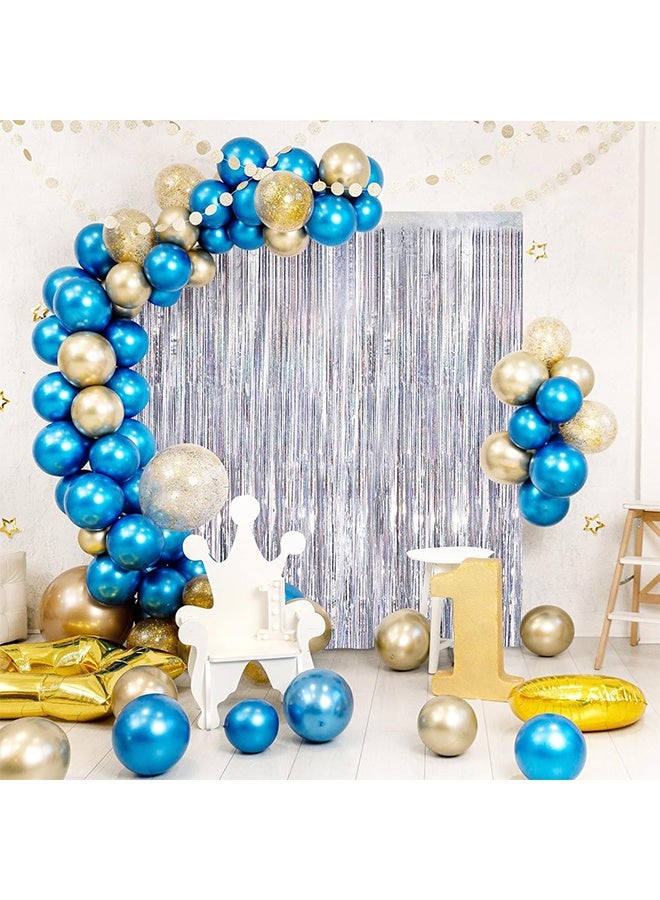 2 Pack Silver Foil Fringe Curtains, Backdrop For Party Decorations,Silver（1m x 3m ） - Image 4