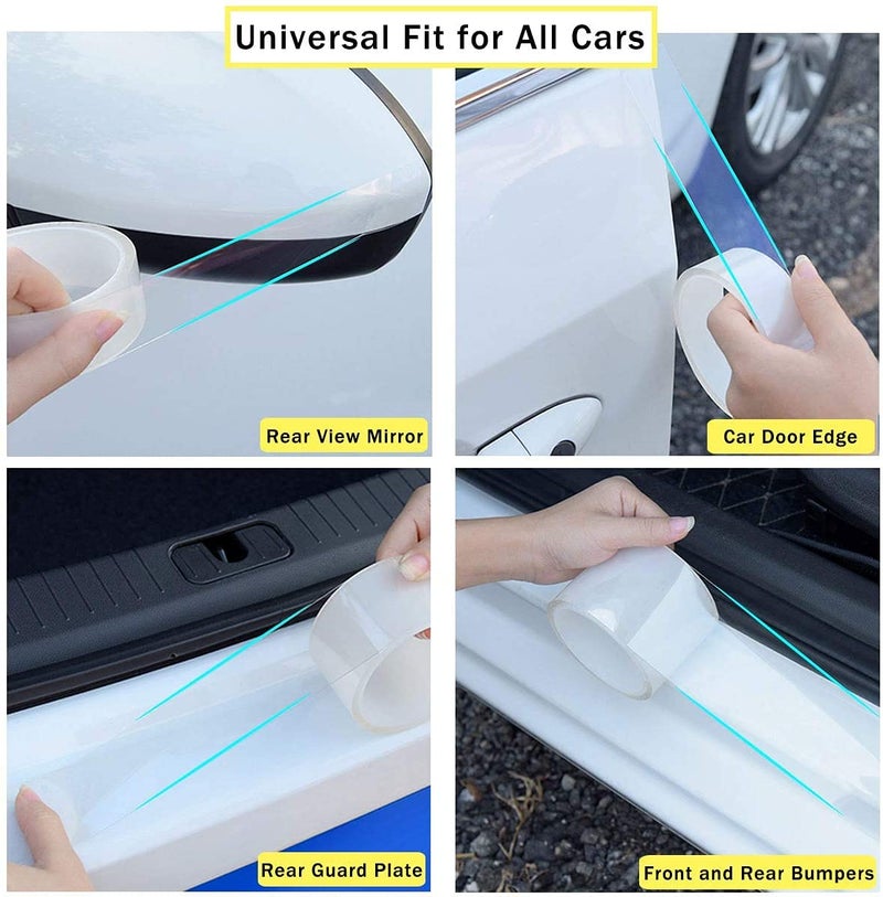 Automaze Car Door Universal Edge Guard Clear Door Sill & Trim Protector, Vinyl Protection Film/Tape, Fit for Most Cars (Transparent, 5cm X 9.8Ft) - Image 3