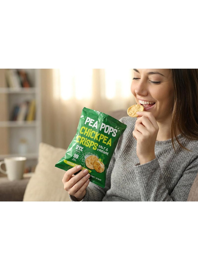 Pea Pops Healthy Chickpea Crisps - Low Calorie, Gluten Free, 28% Protein Snacks that are Popped Not Fried (23g, Salt & Vinegar) - Image 4