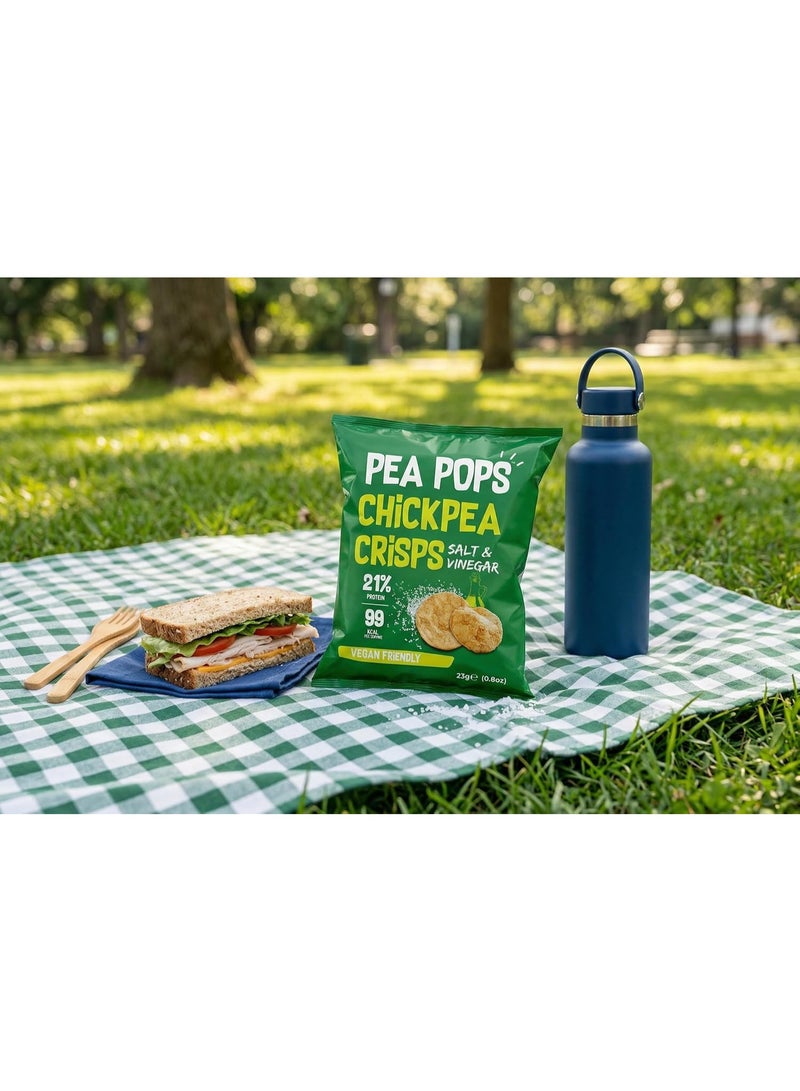 Pea Pops Healthy Chickpea Crisps - Low Calorie, Gluten Free, 28% Protein Snacks that are Popped Not Fried (23g, Salt & Vinegar) - Image 3