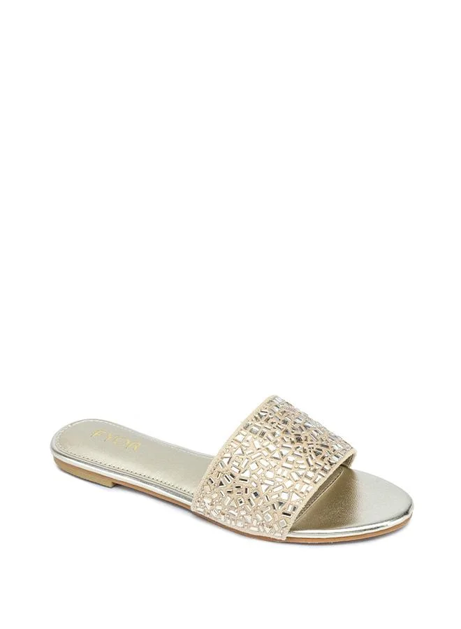 FYOR Geometric Embellished Flat Sandal MY 376