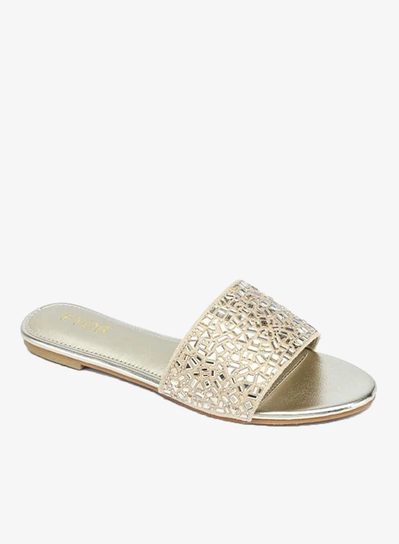 فايور Geometric Embellished Flat Sandal MY 376