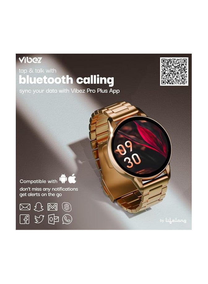 VIBEZ Vibez Glitz Luxury Smart Watch for Women & Gift Box- Stainless Metal Straps,1.39" Display, BT Calling Smartwatch & Jewellery Set for Women, Gifts for Women (Earrings, Necklace, Bracelet, Ring) - Image 2