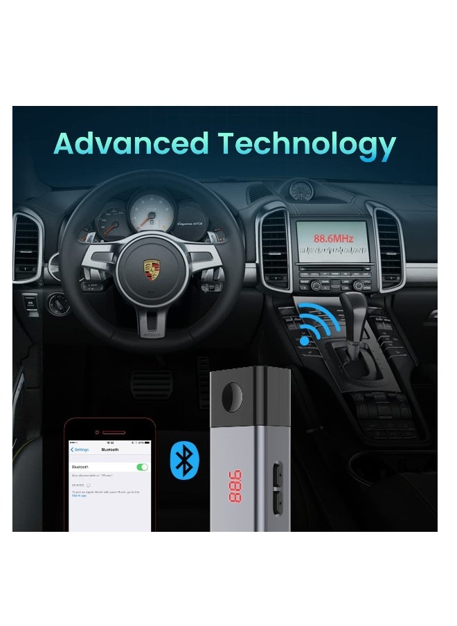 Generic - Bluetooth FM Transmitter, Wireless Auto Radio Bluetooth Adapter Car FM Modulator Music Recipient with USB Charger All Smartphones Audio Players (1 Pcs) - Image 1