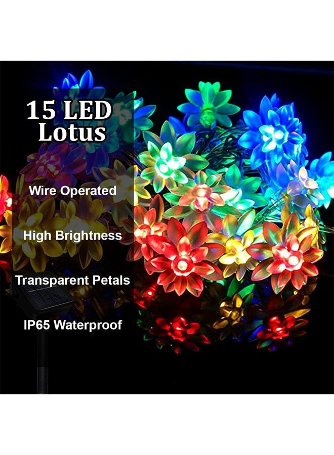 fizzytech fizzytech Plastic 15 LED Lotus Multi String Lights of Home Decoration Diwali Light for Party Birthday Diwali Christmas Navratri Valentine Gift Home Decoration Light (15 LED Lotus Multi)  - Image 4