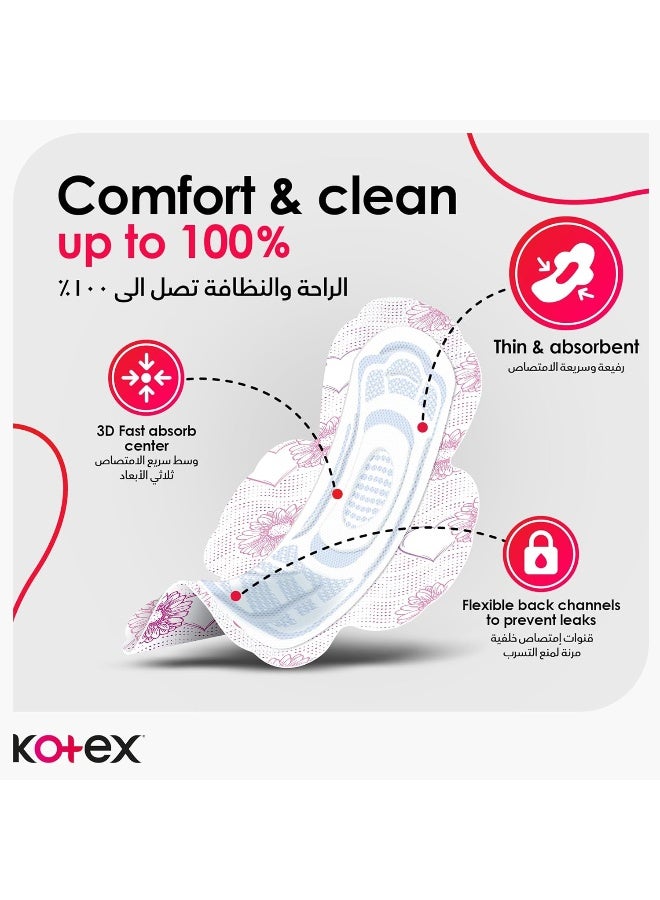 Kotex Ultra Thin Pads, Normal Size Sanitary Pads With Wings, 20 Sanitary Pads - Image 4