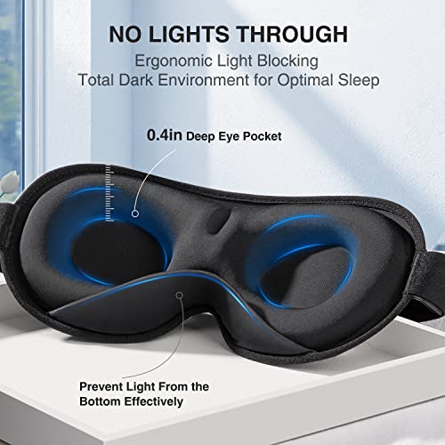 YFONG Weighted Sleep Mask, Women Men 3D Eye Mask Blocking Lights Sleeping Mask (4.2oz/120g), Pressure Relief Night Sleep Eye Mask with Adjustable Strap, Eye Cover Blindfold for Travel Nap Yoga, Pink - Image 4
