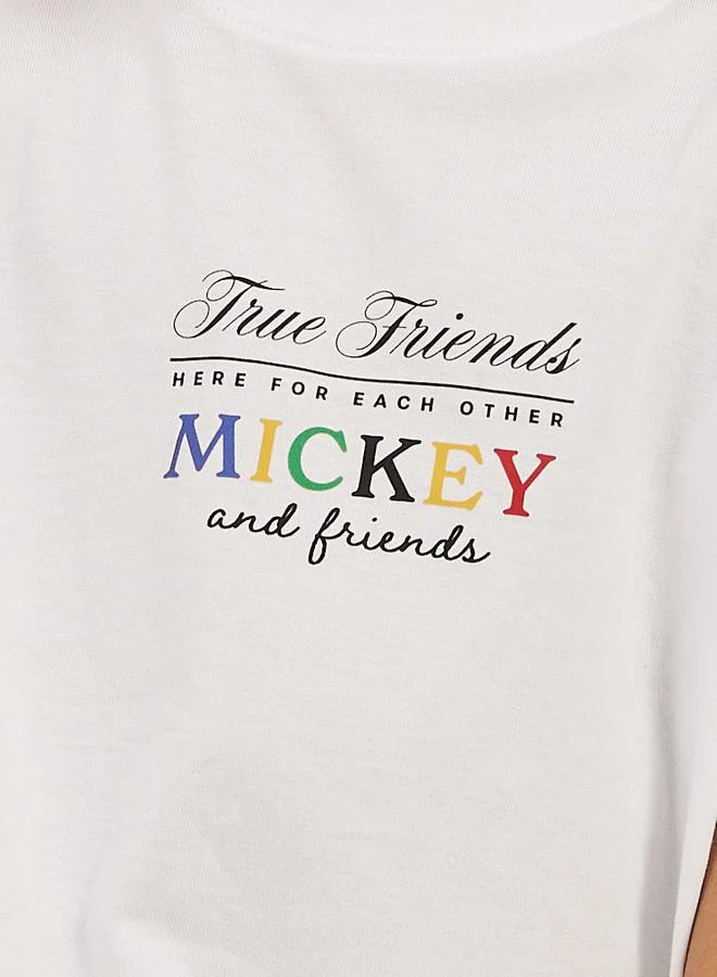 ستايلي Mickey and Friends Print Short Sleeve Oversized T-Shirt