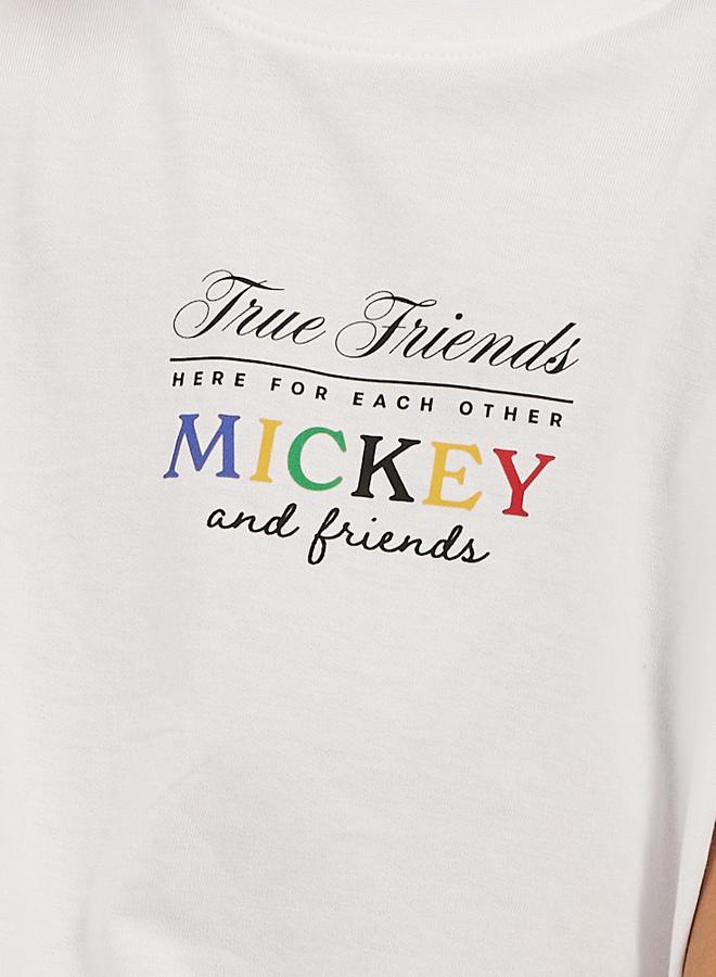 ستايلي تيشيرت ميكي وأصدقاؤه بطبعة أكمام قصيرة فضفاض - Image 4