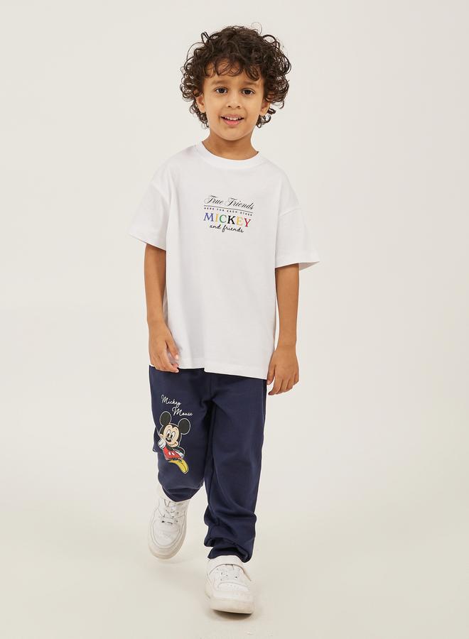 ستايلي تيشيرت ميكي وأصدقاؤه بطبعة أكمام قصيرة فضفاض - Image 3
