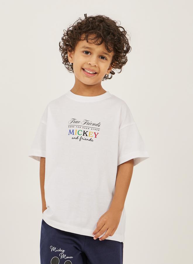 ستايلي تيشيرت ميكي وأصدقاؤه بطبعة أكمام قصيرة فضفاض - Image 2