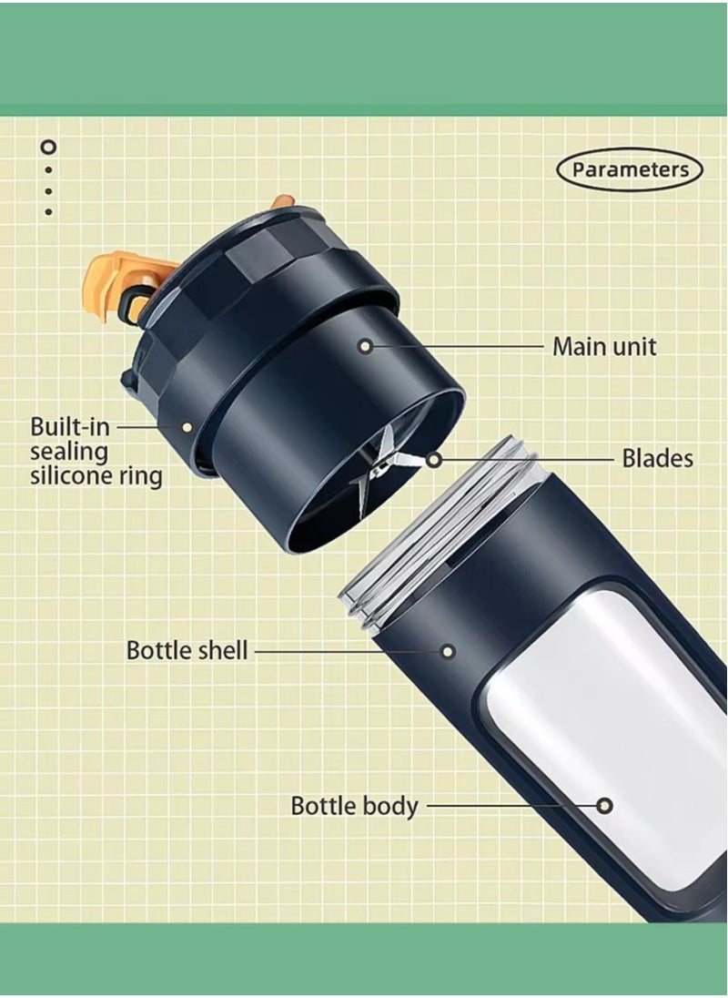 Prime by javaudan - Electric Mini Portable Blender Fruit Blender Juicer Multi-function Powerful Electric Shaker Shaker Machine Blender Smoothie Blender USB Rechargeable - Image 1