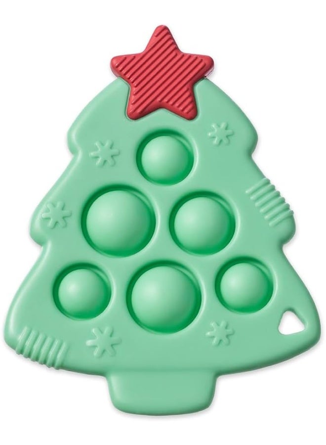 Itzy Ritzy Sensory Popper Toy - Itzy Pop Toy Features Raised Textures to Soothe Sore Gums; Relieves Stress and Improves Fine Motor Skills; Can Attach to a Bag or Pacifier Strap; Christmas Tree - Image 1