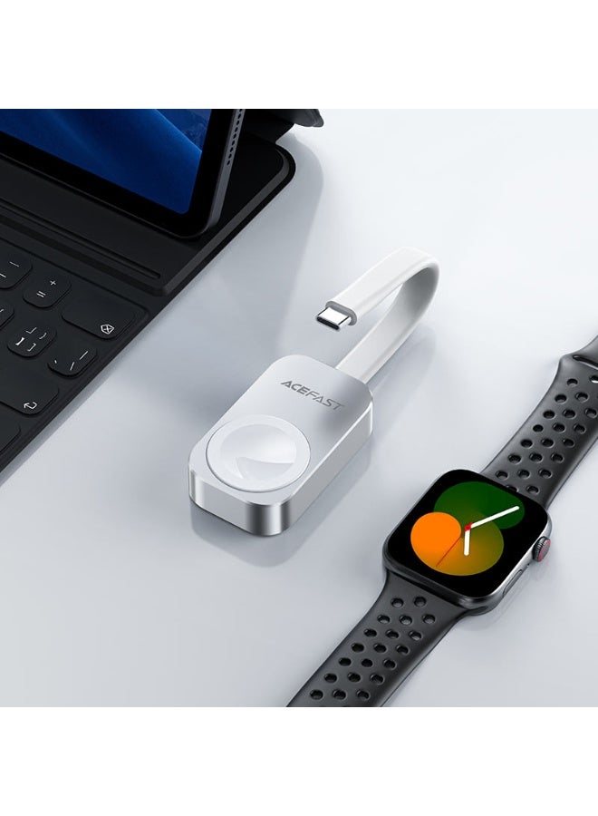 ACEFAST Magnetic Wireless Charger for iWatch E21, 5W Wireless Charging, Built-in USB-C Cable, Multiple Safety Protection, Fast Charging - Silver - Image 3