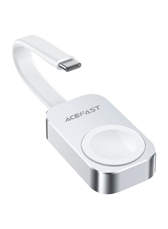 ACEFAST Magnetic Wireless Charger for iWatch E21, 5W Wireless Charging, Built-in USB-C Cable, Multiple Safety Protection, Fast Charging - Silver - Image 2