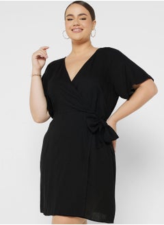 Vero Moda Curve Tie Detail Wrap Dress  - Image 1
