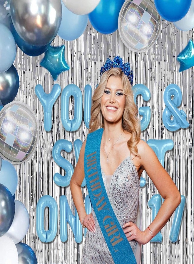 Roaring Good Time Mamma Mia Party Decorations Silver Blue Young and Sweet Only 17 Birthday Decoration Banner Dancing Queen 17 Decoration Disco Bachelorette Party Decorations Mamma Mia Bachelorette - Image 3