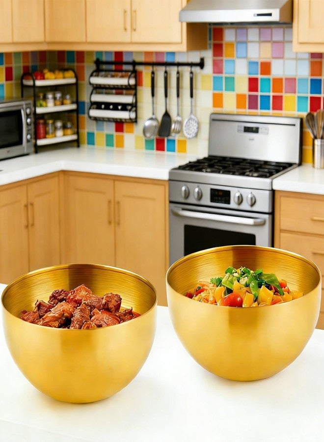 PLMMOUT 10 Pcs Gold Bowls, 4.7 Inch Stainless Steel Mixing Serving Bowls, Decorative Small Metal Bowls, Gold Mixing Bowl for Salad Dessert Fruit Cereal Soup Party Cooking Baking Prepping - Image 5