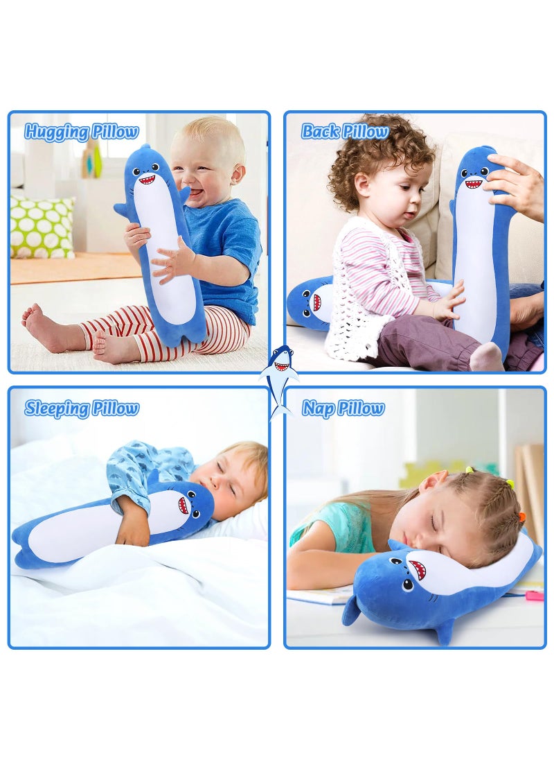 Sprinqdawin Sprinqdawin Large Shark Stuffed Animal 20  Long Shark Plush Cute Plushies Animal Body Pillow Kawaii Big Plush Toys Animal Gifts Animal Sleeping Hugging Pillow Cushion for Kids Adults Birthday  - Image 4