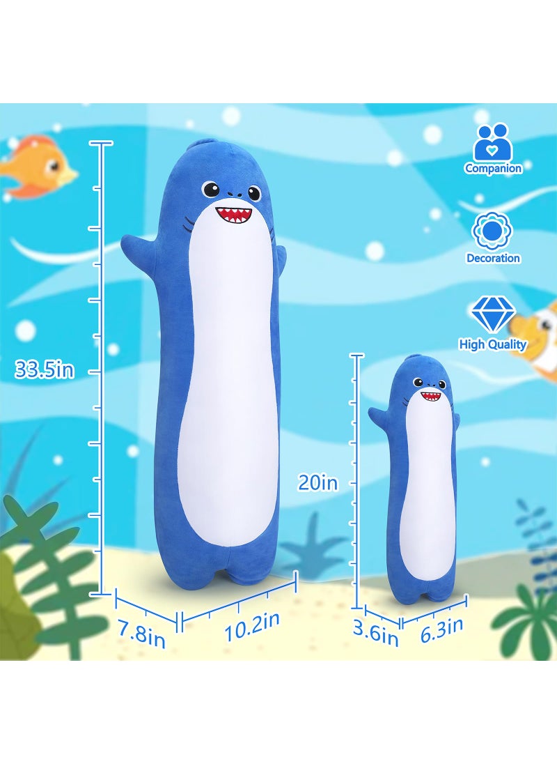 Sprinqdawin Sprinqdawin Large Shark Stuffed Animal 20  Long Shark Plush Cute Plushies Animal Body Pillow Kawaii Big Plush Toys Animal Gifts Animal Sleeping Hugging Pillow Cushion for Kids Adults Birthday  - Image 2