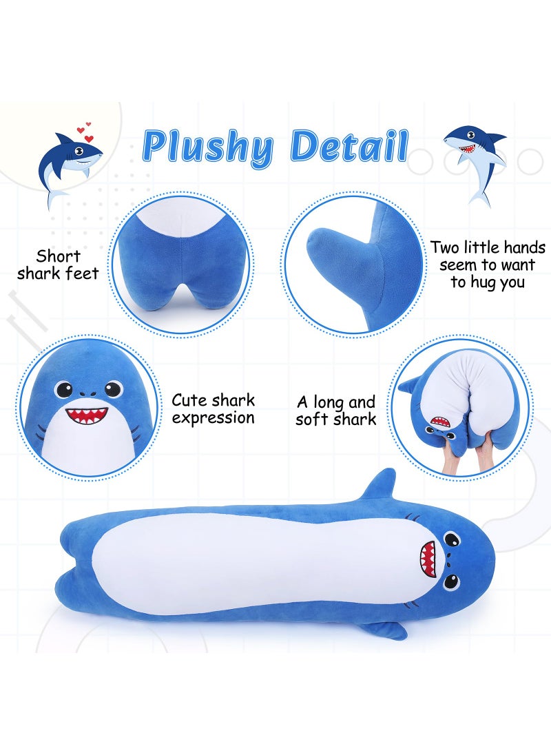 Sprinqdawin Sprinqdawin Large Shark Stuffed Animal 20  Long Shark Plush Cute Plushies Animal Body Pillow Kawaii Big Plush Toys Animal Gifts Animal Sleeping Hugging Pillow Cushion for Kids Adults Birthday  - Image 3
