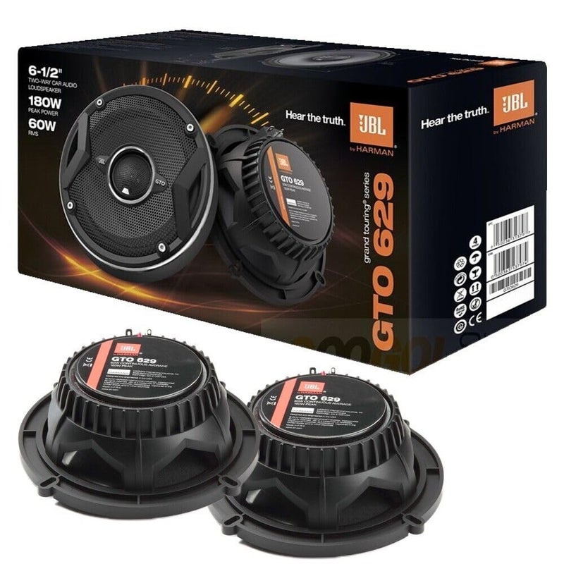 JBL مكبرات صوت السيارة JBL GTO629 6.5" من سلسلة Grand Touring - 2-طريق، 360 واط أقصى طاقة، بديل بحجم المصنع يتضمن قطعة قماش تنظيف من الحديد. - Image 2
