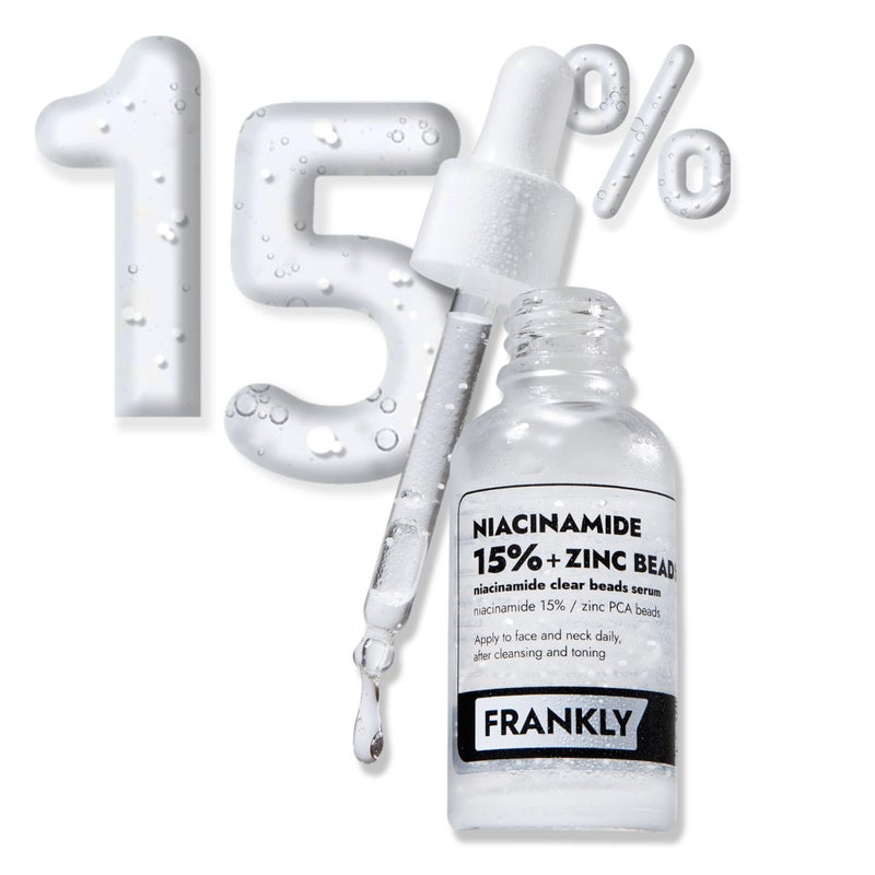 FRANKLY Niacinamide 15  Zinc Beads Serum Acne  Dark Spots Care Oil Control Even Skin Texture  Glow  Vegan  CrueltyFree  NonComedogenic All skin types Korean Skincare  101 floz