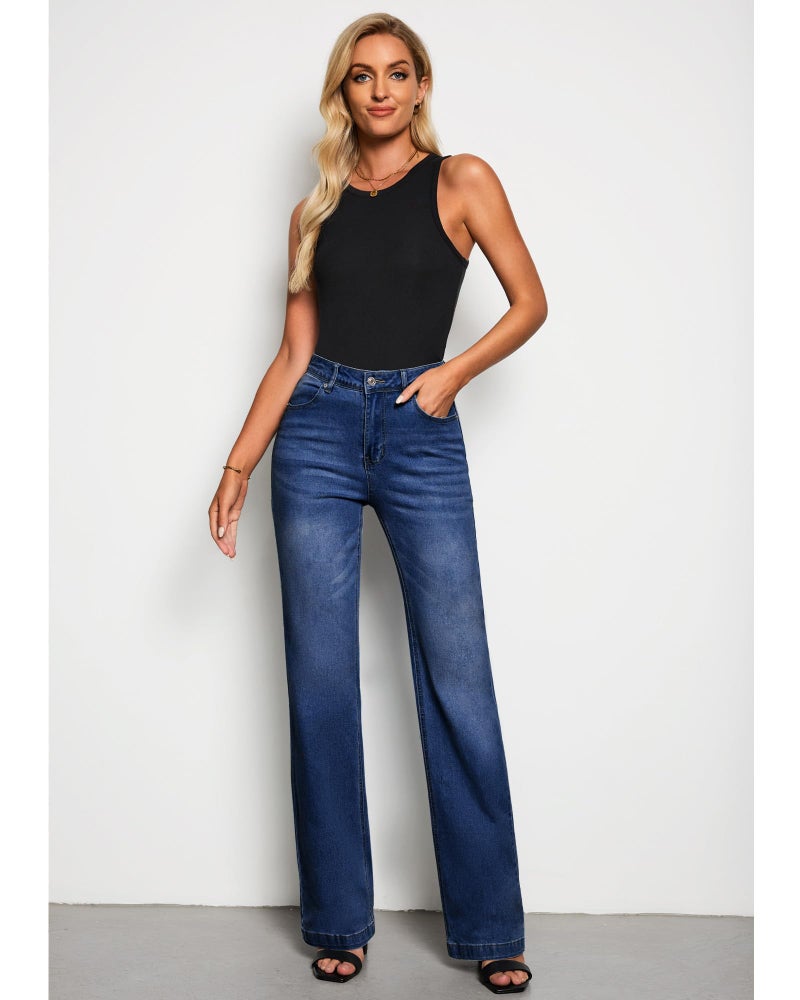GRAPENT 90s Women's Summer Jeans Light Wash Indigo SkyBlue Size L 12 14 - Image 4
