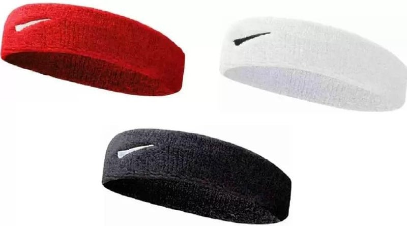 STEFFER Cotton Headband Sports, Men's women'sGym Workout,Yoga Sweatband-All Sports Wear Headband Fitness Band Unisex (Pack of 2) Black & White - Image 3