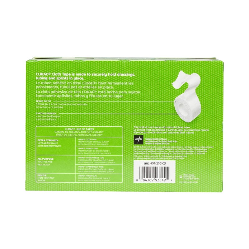 CURAD Cloth Silk Adhesive Medical Tape 3 Inch x 10 Yard Roll Box of 4 - Image 5