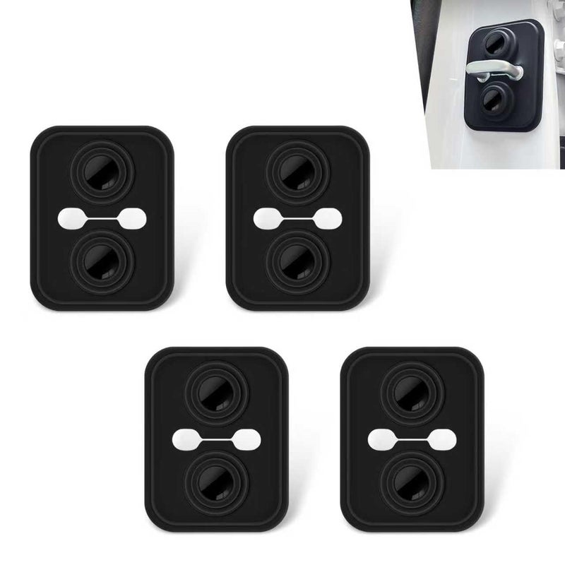 Zosgrew 4 PCS Car Door Strike Protector Upgraded Silicone Car Door Latch Covers Selfadhesive Shockabsorbing Door Protection Cover Universal for Most Cars Black - Image 3
