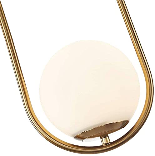 VRCT Pendant Lighting with Round Glass Shade, Adjustable Cord Farmhouse Kitchen Lamp Bulb Included - Image 5