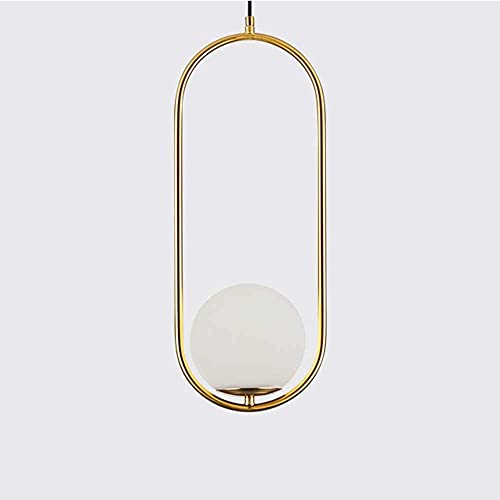 VRCT Pendant Lighting with Round Glass Shade, Adjustable Cord Farmhouse Kitchen Lamp Bulb Included - Image 1