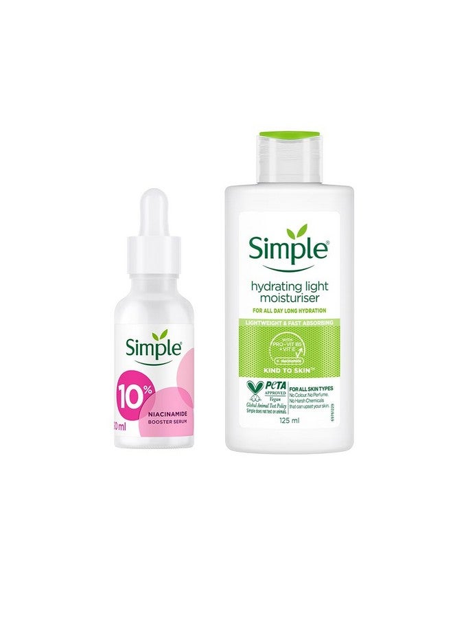 simple Kind To Skin Hydrating Light Moisturiser 125 Ml & Booster Serum 10% Niacinamide Provides Even Skin Tone & Hydration Light Weight Biodegradable 30 Ml - Image 1
