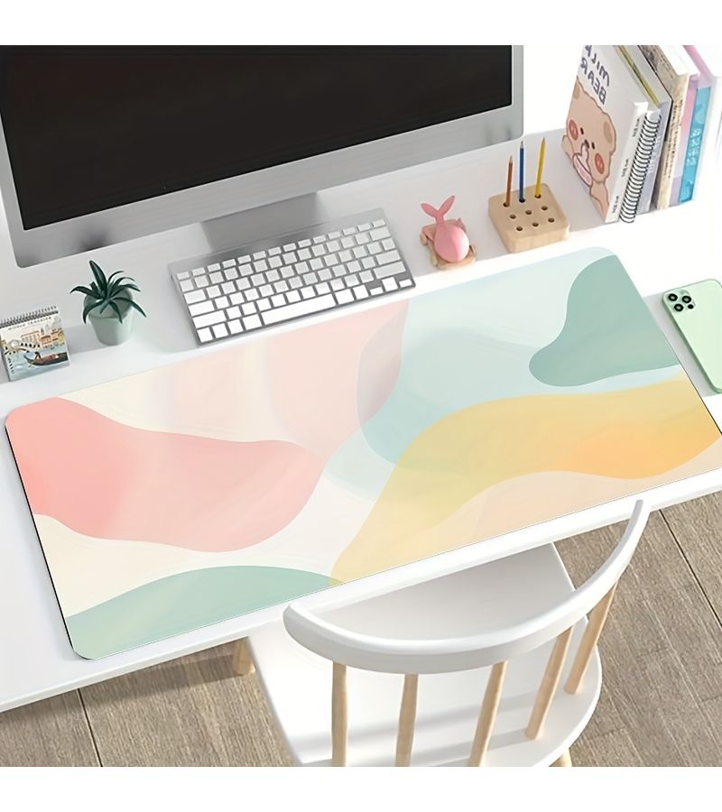 Large Gaming Mouse Pad Pink and Blue Gradual Color Change Oversized 30x60cm Non Slip Rubber Base Washable Surface Desk Pad for Computer Office Gaming - Image 4